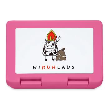 NiKUHlaus - Nikolaus, Kuh, Illustration - Brotdose - Pink - Vorne