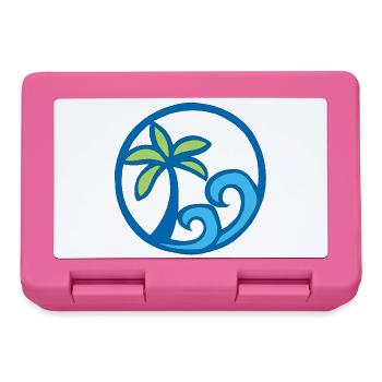 Waves and palm tree - Lunchbox - pink - Front