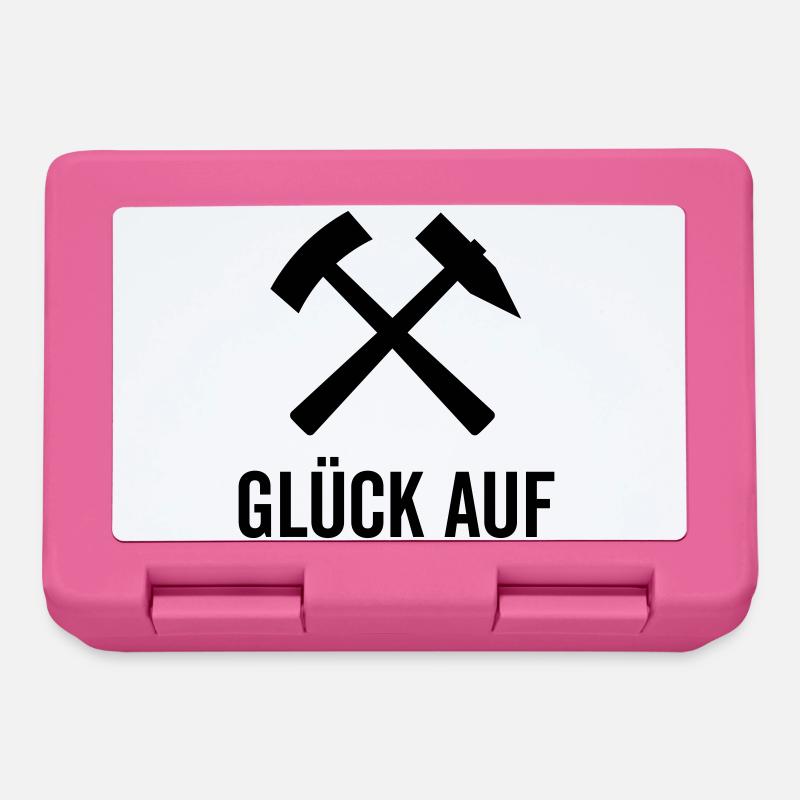 Glück Auf Bergmannszeichen Schlägel Eisen Pott Aue - Brotdose - Pink