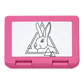 Hase in geometrischer Form - Line-Art-Design - Brotdose - Pink - Vorne