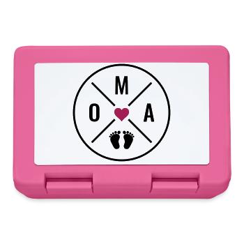 OMA HERZ BABY BABYFÜßE LIEBE Farben anpassbar OMA - Brotdose - Pink - Vorne
