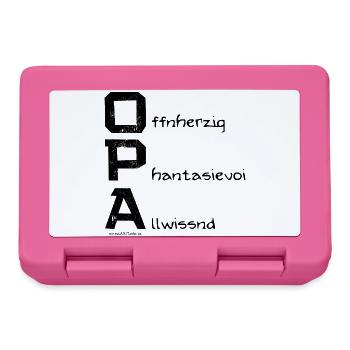 Opa - Geschenkidee in Österreichischem Dialekt - Brotdose - Pink - Vorne