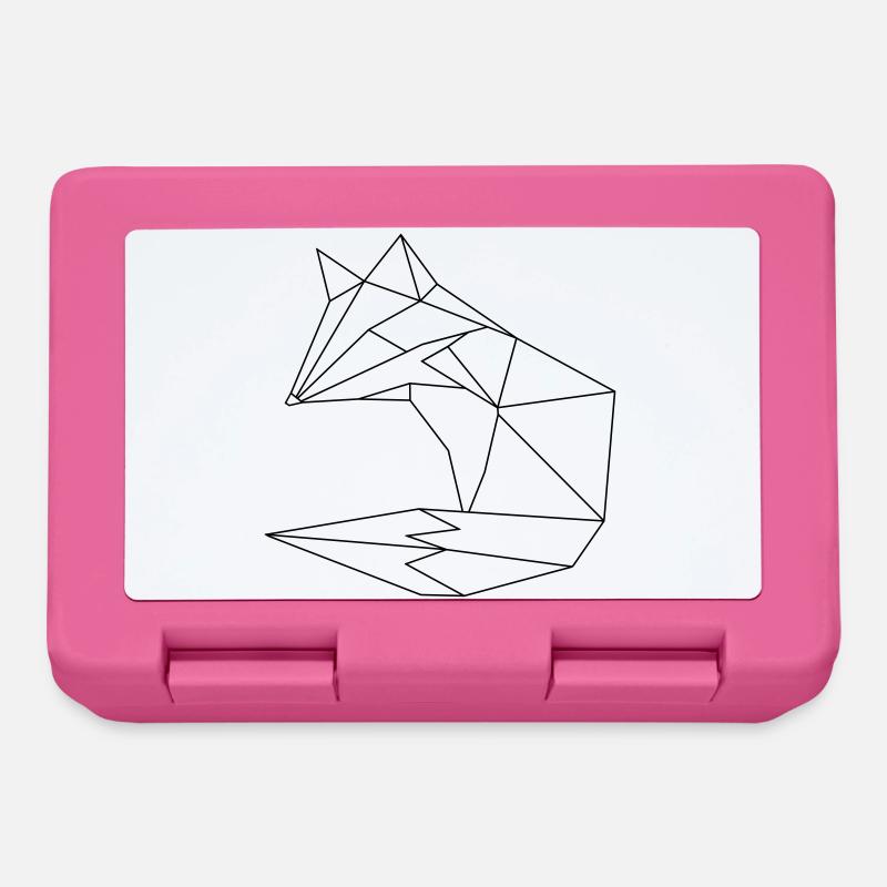 Fuchs im ORGAMI style Liniar - Brotdose - Pink