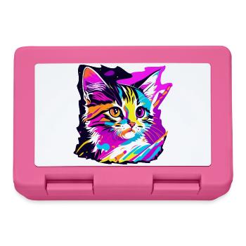 farbige Kätzchen, Katze - Brotdose - Pink - Vorne