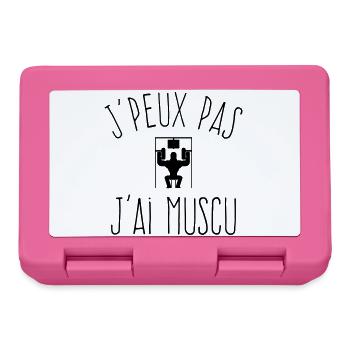 J'peux pas j'ai Muscu - Humour Musculation - Boîte à goûter - rose - Devant