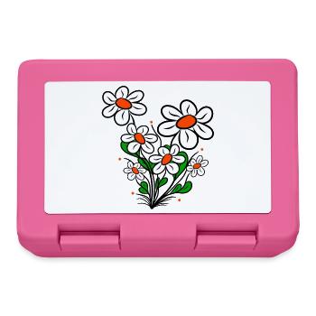 Gänseblümchen Margeriten Blumenranke Blüte blumig - Brotdose - Pink - Vorne