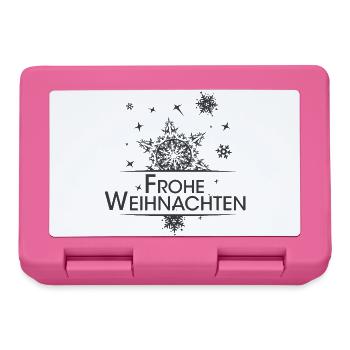 xmas Sterne frohe weihnachten Schnee Winter Grafik - Brotdose - Pink - Vorne