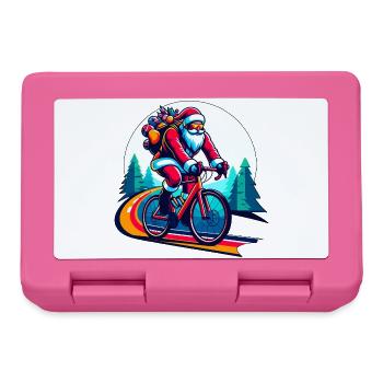 Christmas Santa Claus on the Road Bike Gravel - Lunchbox - pink - Front