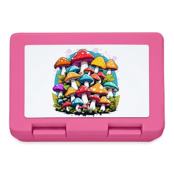 colorful mushrooms, mushrooms, fungi - Lunchbox - pink - Front