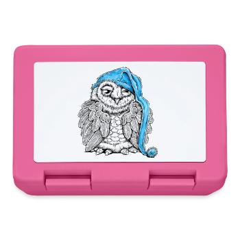 Owl with sleepyhead - Lunchbox - pink - Front