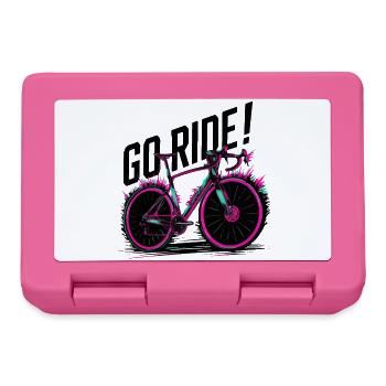 Neon Cycling Adventure Illustration - Lunchbox - pink - Front