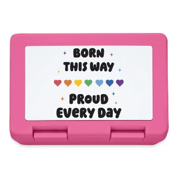 LGBTQ Pride Month - Born This Way. Proud Every Day - Lunchbox - pink - Front