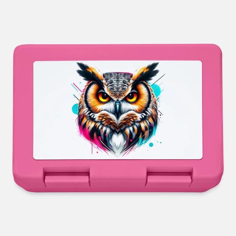Eule - Brotdose - Pink