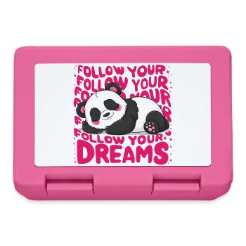 Panda - Follow your dreams - Brotdose - Pink - Vorne