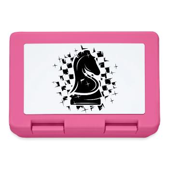 Schach knight Schachfigur Verein Illustration Logo - Brotdose - Pink - Vorne