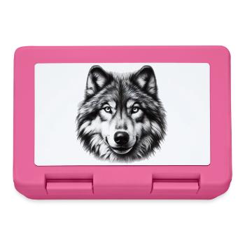 Loup - Boîte à goûter - rose - Devant