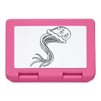 Jellyfish Kawaii coloring page hand-illustrated - Lunchbox - pink - Front