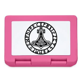 Black Viking Hammer - Lunchbox - pink - Front