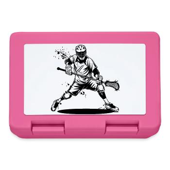 Lacrosse Player Drawing - Lunchbox - pink - Front