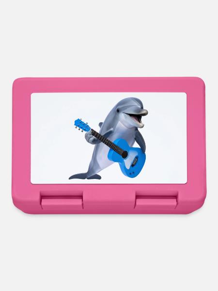 Delfin mit Gitarre – Meeresgroove trifft Rock - Brotdose - Pink