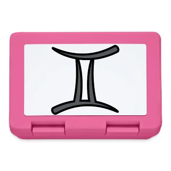 Geimini Zodiac Sign Symbol Black & Gray - Lunchbox - pink - Front