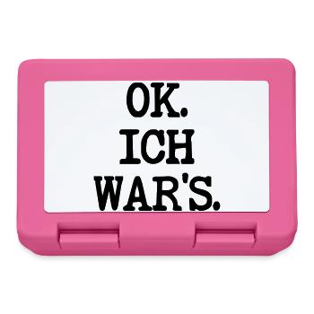 SCHULD SPRÜCHE ICH WAR ES - Brotdose - Pink - Vorne