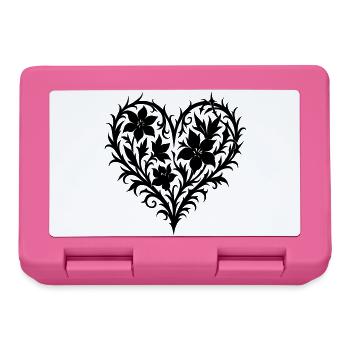 Blumenherz Blumenranke gotisch für Trendkleidung - Brotdose - Pink - Vorne