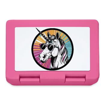  Einhorn mit Sonnenbrille - Brotdose - Pink - Vorne