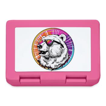 Bär mit Sonnenbrille im Neon-Design - Brotdose - Pink - Vorne