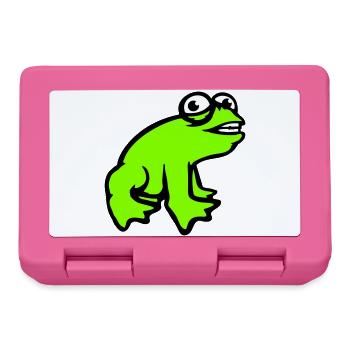 Frog grins cool funny comic crazy toad - Lunchbox - pink - Front