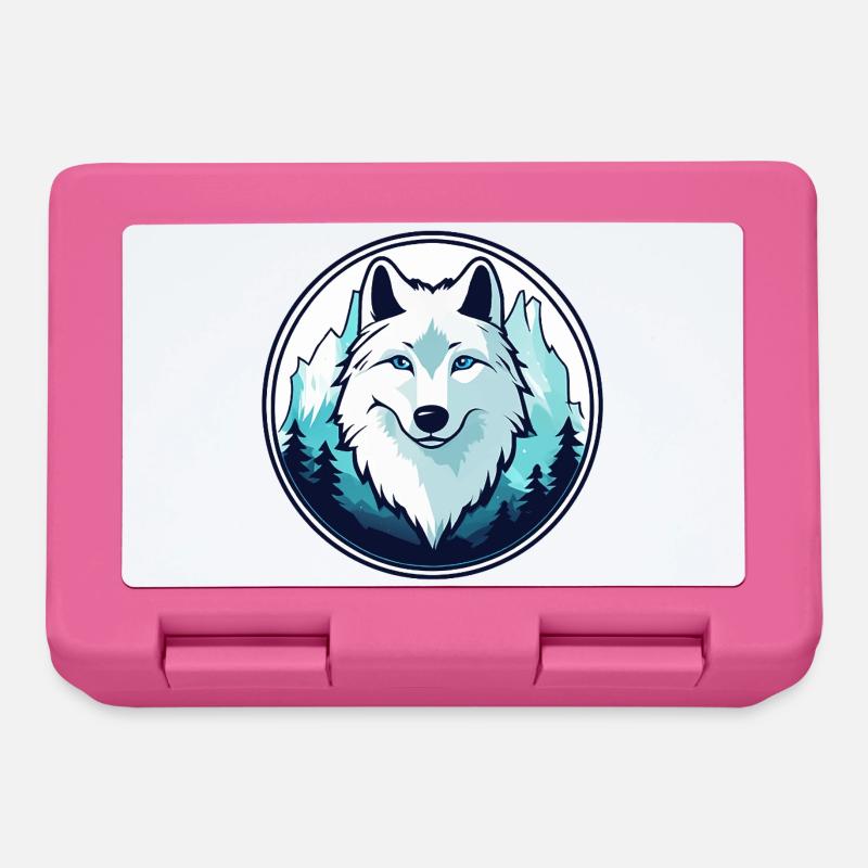 Polarwolf (Kopf) - Brotdose - Pink