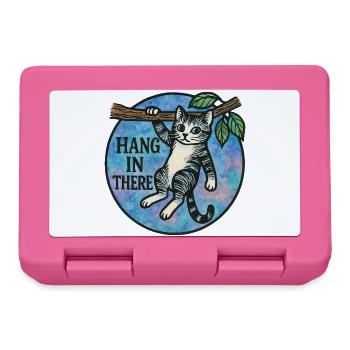 Hang In There Katzen-Patch - Brotdose - Pink - Vorne