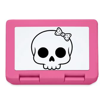 Cute skull with bow | Girly Goth - Lunchbox - pink - Front