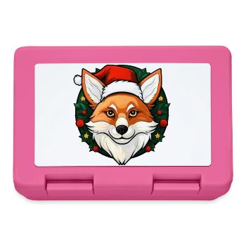 Füchse Weihnachten - Brotdose - Pink - Vorne