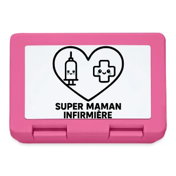 Super maman infirmière – Cœur idée cadeau - Boîte à goûter - rose - Devant