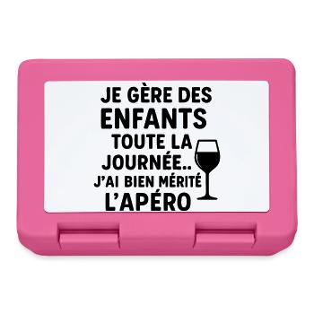 Je gère des enfants toute la journée,  cadeau noël - Boîte à goûter - rose - Devant