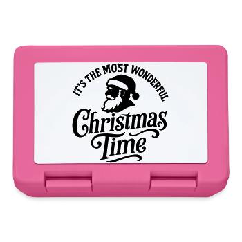 Christmas time Xmas weihnachten rock'n roll Santa  - Brotdose - Pink - Vorne