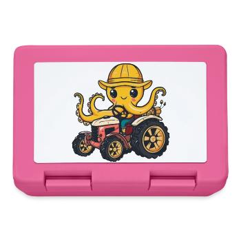 Oktopus Traktor Farmer - Brotdose - Pink - Vorne