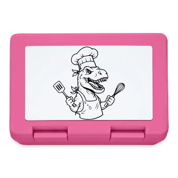 T-rex cuisinier  - Boîte à goûter - rose - Devant