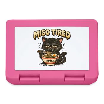 Miso Tired – Tired Cat Eats Ramen - Lunchbox - pink - Front