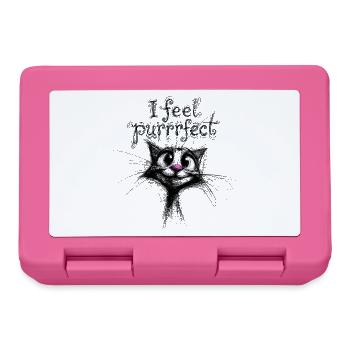 I feel purrrfect – cute cat - Lunchbox - pink - Front