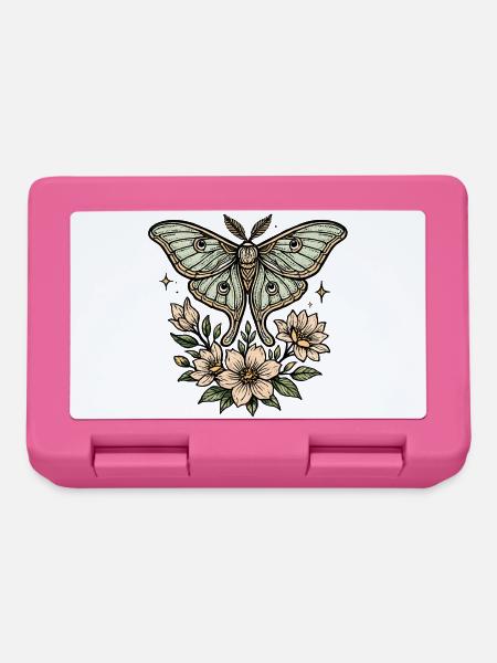 Moth with flower bouquet - Lunchbox - pink