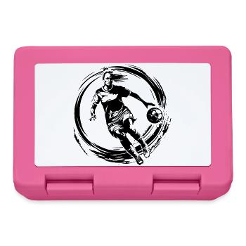 Soccer Woman Soccer Player Woman Silhouette - Lunchbox - pink - Front