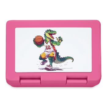 Basketball Dinosaur T-Rex Basketball Player - Lunchbox - pink - Front