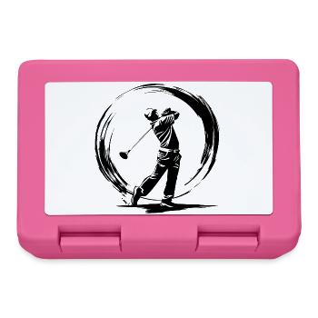 Silhouette d’homme golfeur - Boîte à goûter - rose - Devant