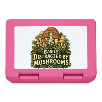 Facilement distrait par les champignons - Boîte à goûter - rose - Devant