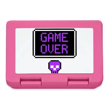Game Over Totenkopf Pixel Art - Brotdose - Pink - Vorne