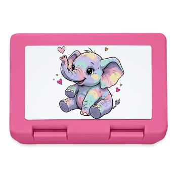 Pastel Elephant Cuddly Heart - Lunchbox - pink - Front