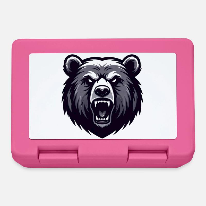 Roaring Bear – Wild Grizzly - Lunchbox - pink