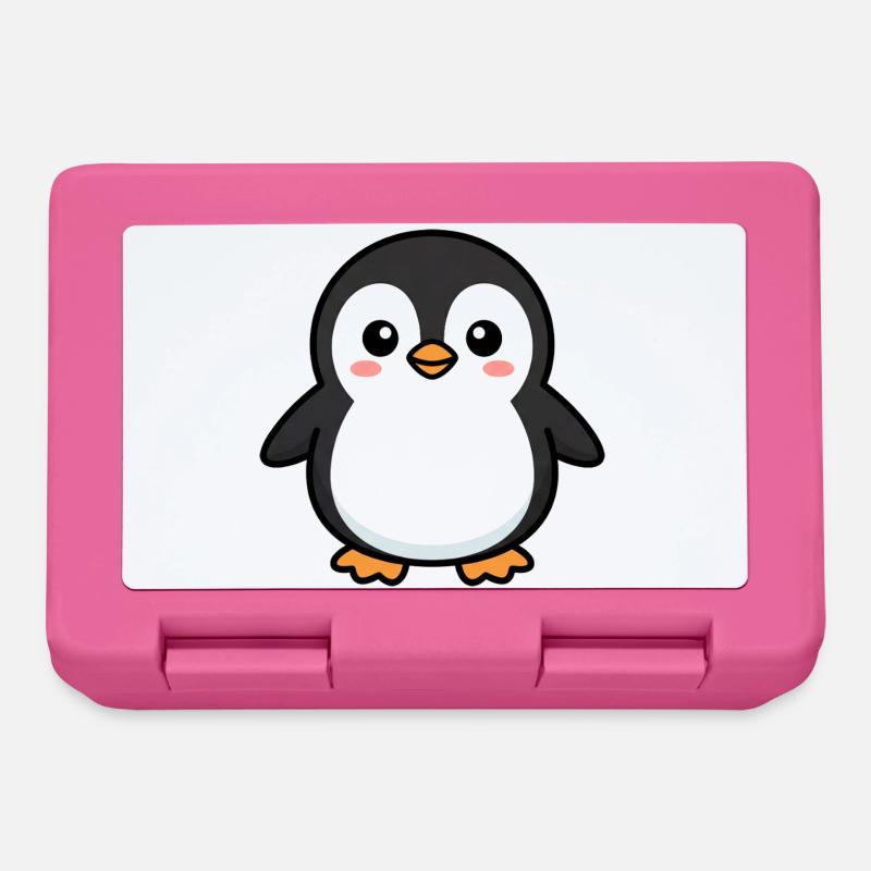 Niedlicher Pinguin-Pixel-Freund - Brotdose - Pink